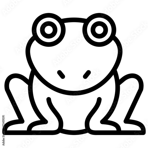 frog icon illustration design with outline