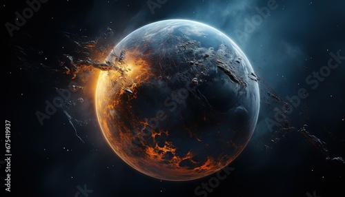 Apocalyptic Destruction: A Dramatic Portrayal of the Earth's Fiery End