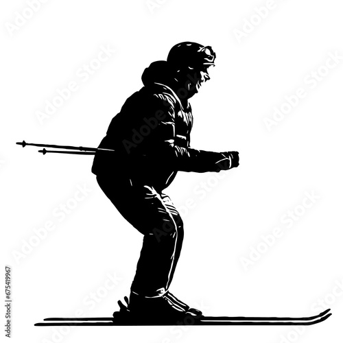 Man skiing vector illustration 