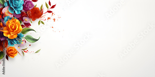  A Frame of Lush Flowers for a Heartfelt Greeting Card, Featuring the Allure of the Poppy Bloom background ai generated photo