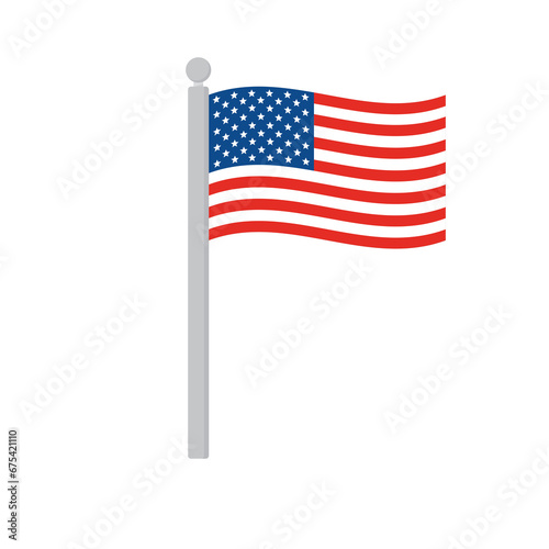 America flag. Flag of America isolated.