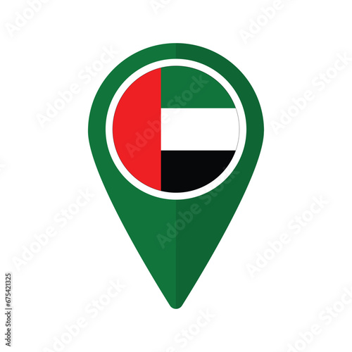 Free Download Arab Emirates Flag on map marker icon isolated  - GFXLoad
