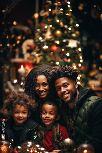 Portrait of a happy family on Christmas