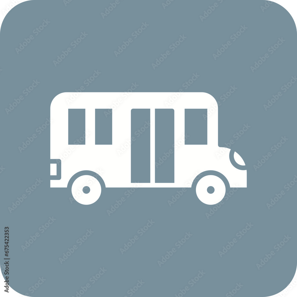 School Bus Line Color Icon School Bus Line Color Icon