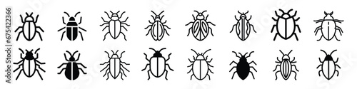 Dust mite icon,  Parasite tick linear icon. Cockroach icon on white background. Flat vector mite icon symbol sign from modern animals , Mite icons, Cockroach. Cockroach bug vector icon © MdAtaurRahman