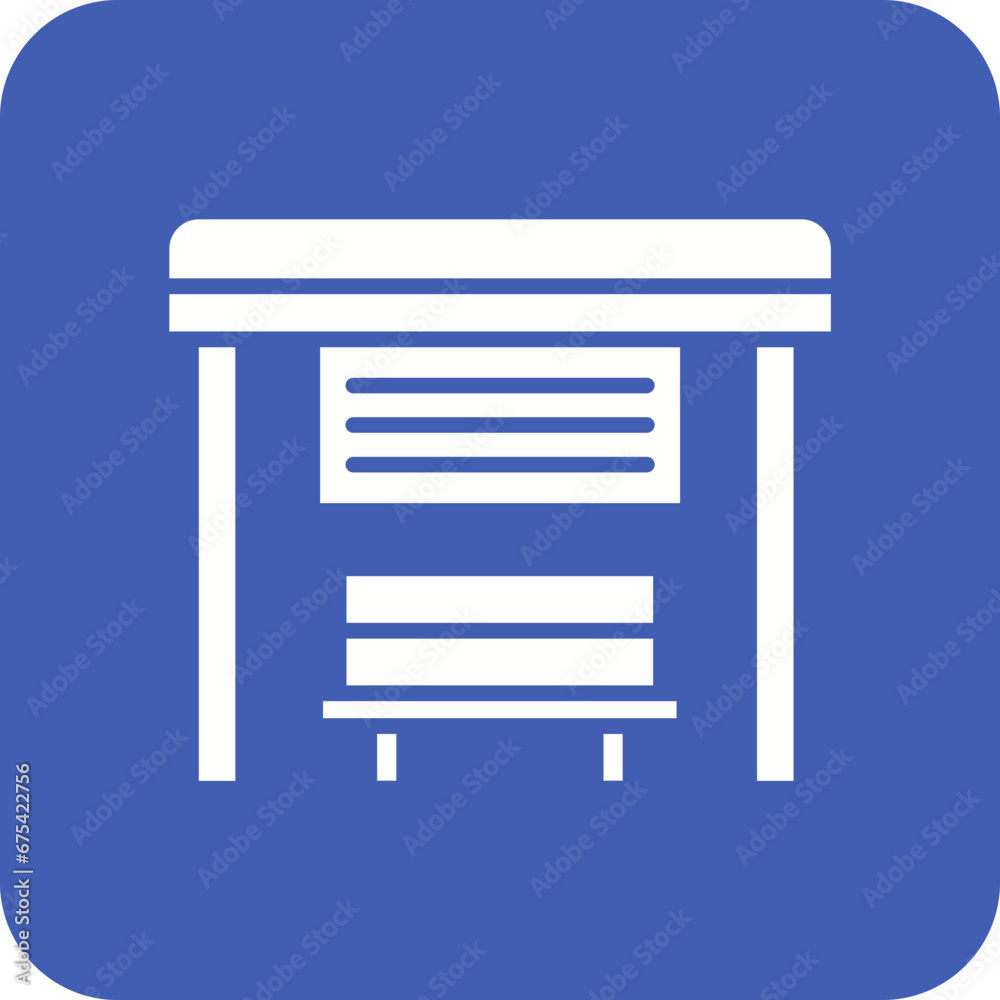 Bus Stop Line Color Icon