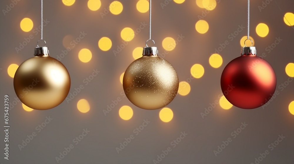 Glowing Garland Balls and Festive Decor on Light Background - Festive Season Illumination for Christmas Celebrations Glowing Garland Balls and Festive Decor on Light Background - Festive Season Illumination for Christmas Celebrations