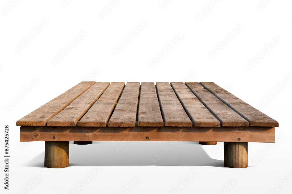 wooden pier isolated on transparent background, png file