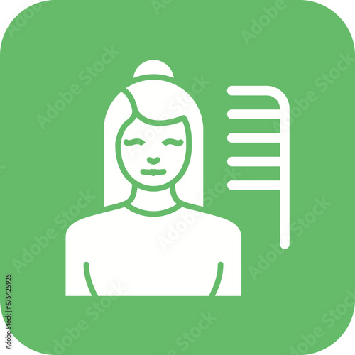 Hair Stylist Female Line Icon