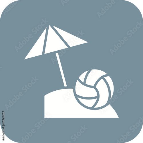 Beach Volleyball Line Icon