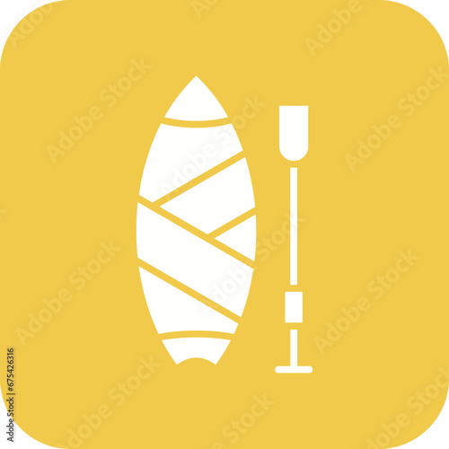 Paddleboarding Line Icon