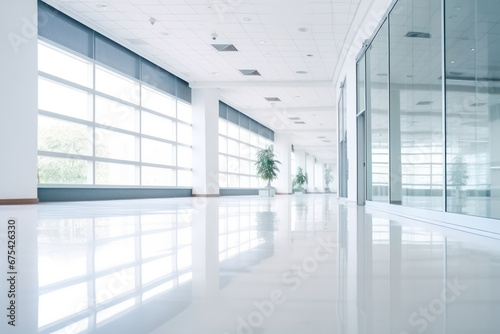 Empty Modern Office Space Blurred Background