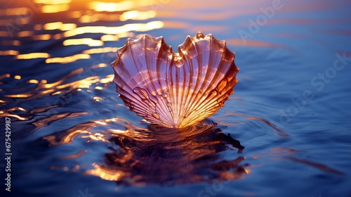 heart-shaped seashell in the water