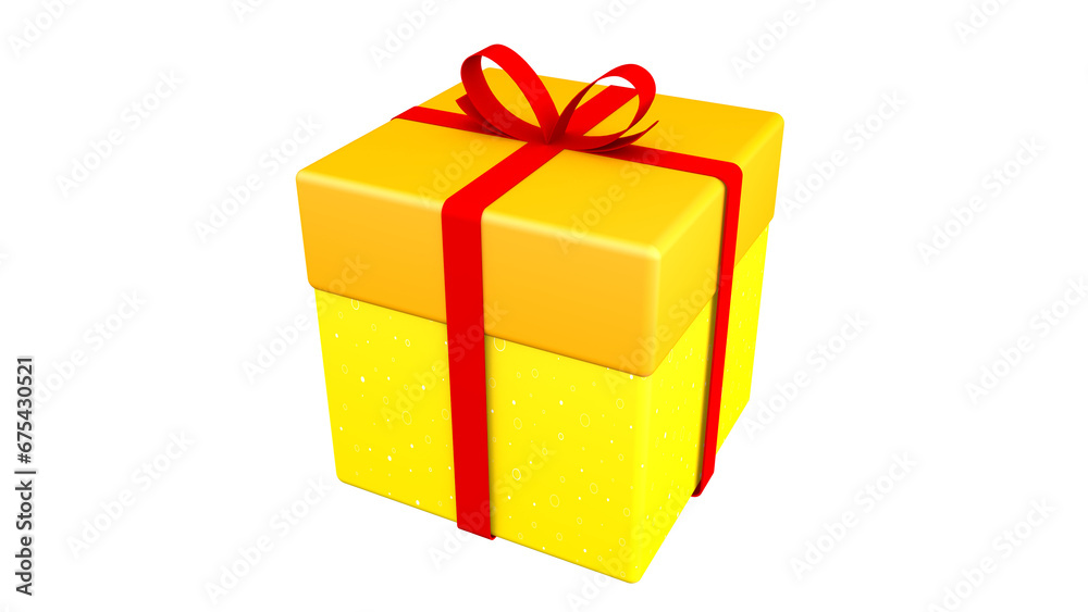 Gift in a box with a bow 3 d illustration for New Year, Christmas, birthday Gift in a box with a bow 3 d illustration for New Year, Christmas, birthday