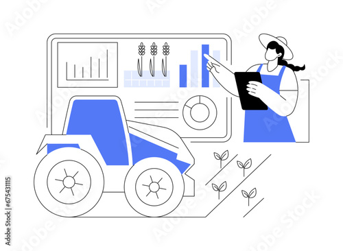 Analytics for crop yield forecast isolated cartoon vector illustrations.