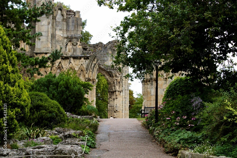 Ruins of St Mary's Abbey in York, England.