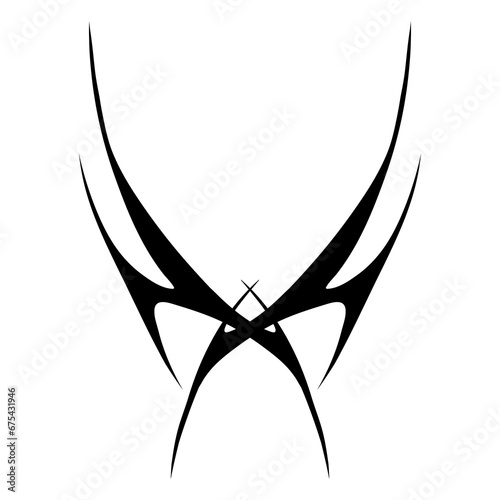 Cyber sigilism design. Neo tribal gothic style shape.