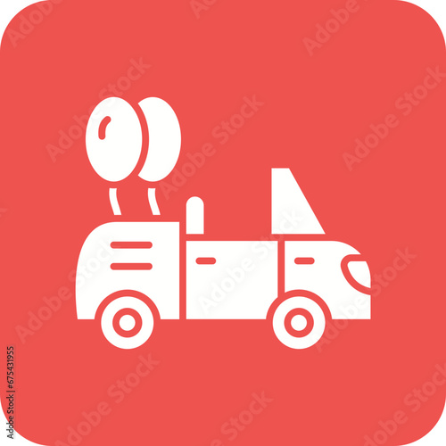Wedding Car Line Color Icon