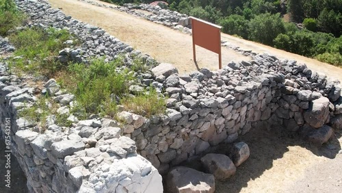 Aerial view of ancient city Hattusa in the capital of Hittites photo