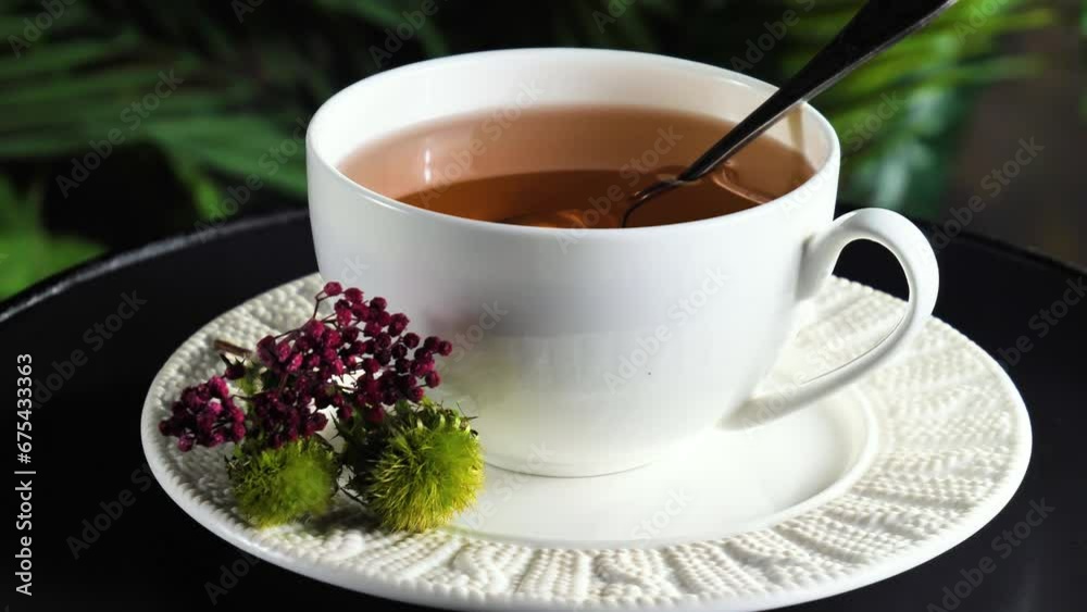 Hot sweet tea in a cup on old background Hot sweet tea in a cup on old background
