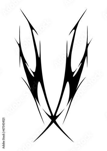 Cyber sigilism design. Neo tribal gothic style shape.