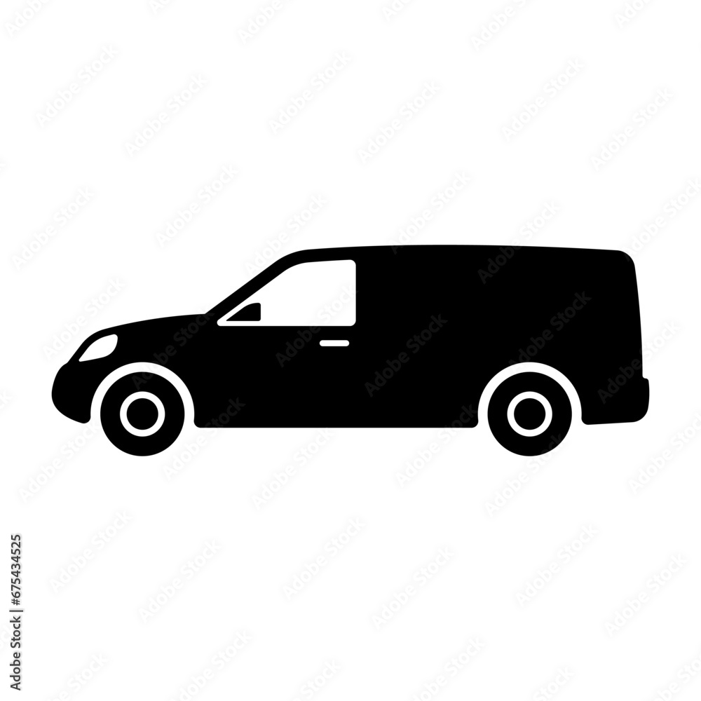 Car icon. Van, station wagon. Black silhouette. Side view. Vector simple flat graphic illustration. Isolated object on a white background. Isolate.