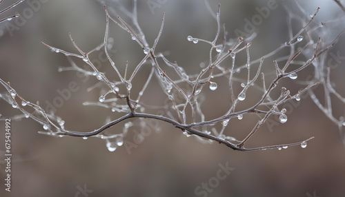 Dew on leafless branches. © Iqra