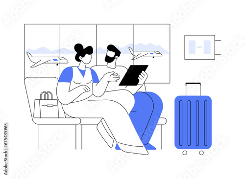 Waiting for boarding isolated cartoon vector illustrations.