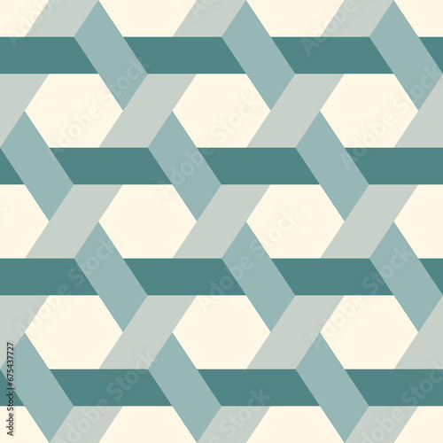 Hexagonal seamless pattern. Honeycomb surface print. Mosaic tiles background. Wicker, weave, entwine geometric ornament
