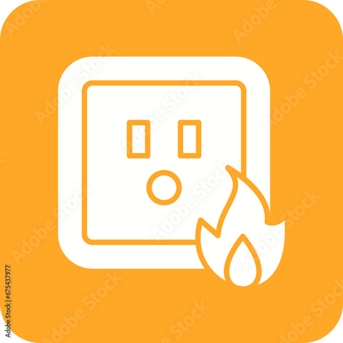 Electricity Fire Line Color Icon