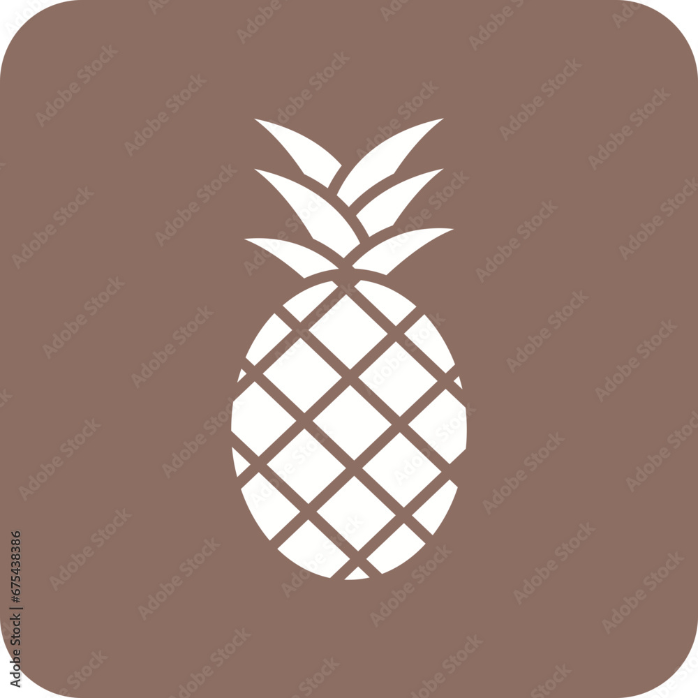 Obraz premium Pineapple Line Color Icon