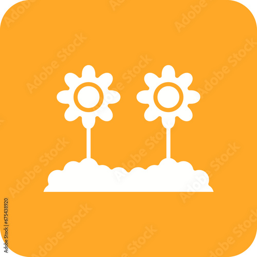 Flower Plantation Line Color Icon