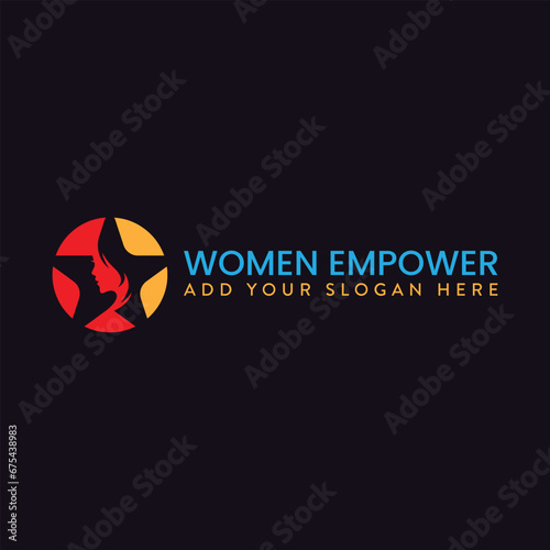 women empower logo design vector