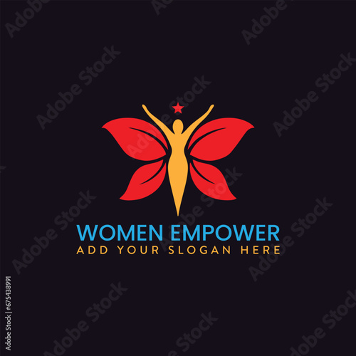 women empower logo design vector