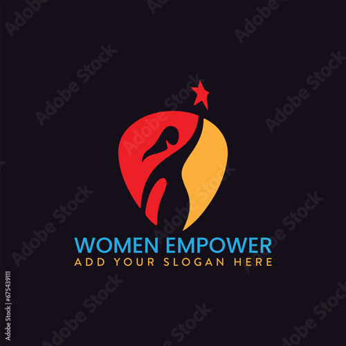 women empower logo design vector