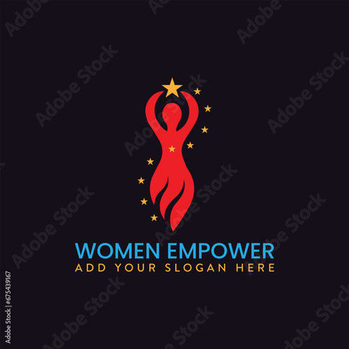 women empower logo design vector