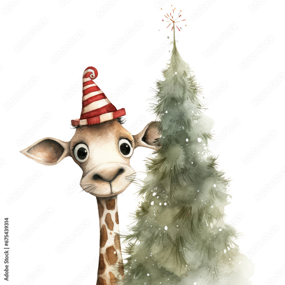 Giraffe Peek in Christmas Watercolor | Whimsical Holiday Art
Cute Giraffe Character for Christmas | Festive Watercolor Illustration
Joyful Giraffe in Holiday Watercolor | Seasonal Art Print