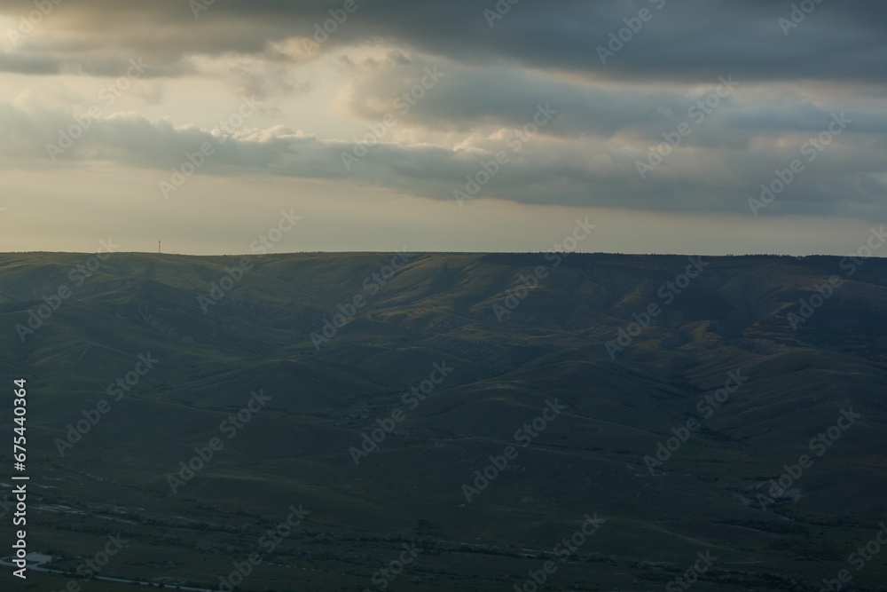 Winding to mountain peaks. Beautiful mountain landscape.