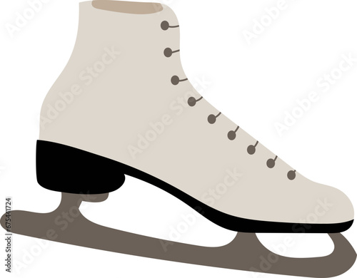 Ice skating figure skate shoe illustration