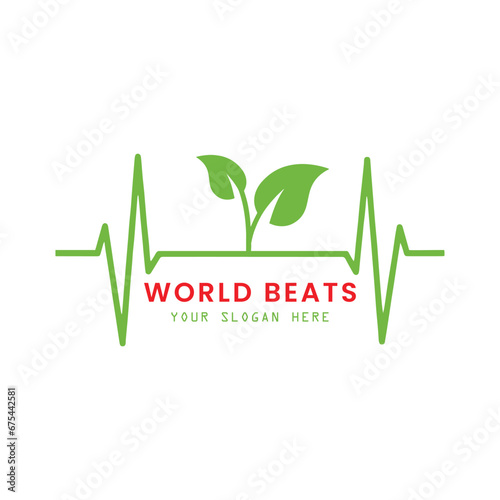 ecology beat logo design vector