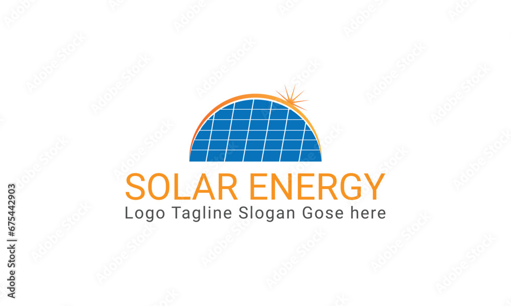 Solar panel logo with jpg, transparent png and vector file.