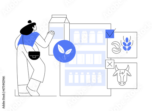 Plant-based milk abstract concept vector illustration.