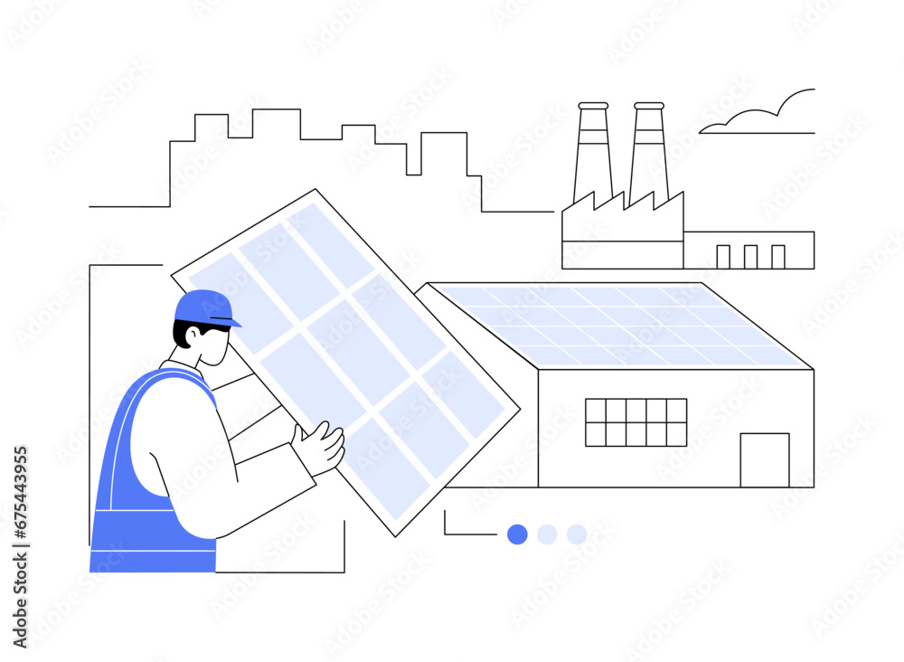 Alternative energy sources use in manufacturing abstract concept vector illustration. Alternative energy sources use in manufacturing abstract concept vector illustration.