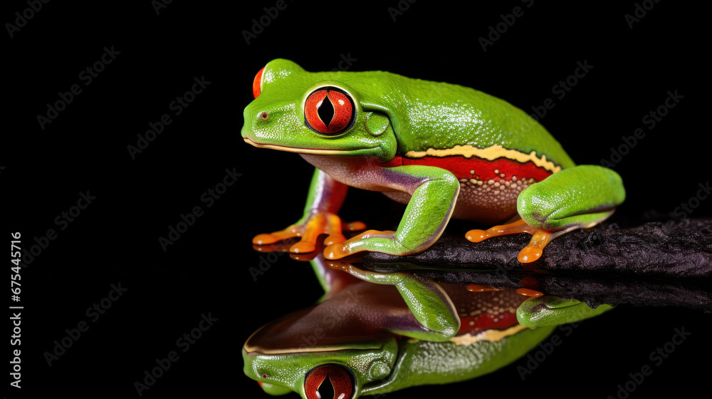 rainette verte aux yeux rouge sur fond noir rainette verte aux yeux rouge sur fond noir