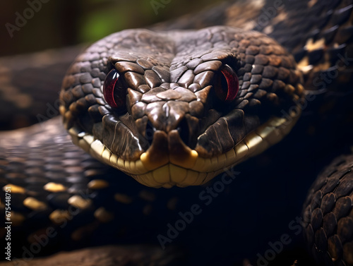 Telescopic Close Up of Snake, Generative AI
