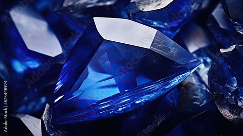 Intense Macro Photography of Reflective Blue Gemstone