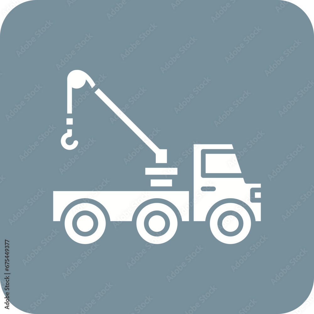 Crane Turck Line Color Icon Crane Turck Line Color Icon