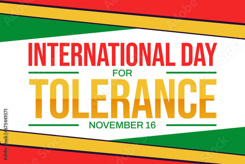 International Day for Tolerance Background with diverse colors and traditional border design. Tolerance day backdrop