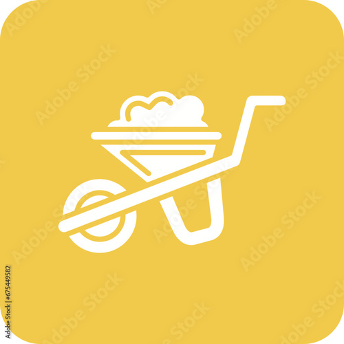 Wheelbarrow Line Color Icon