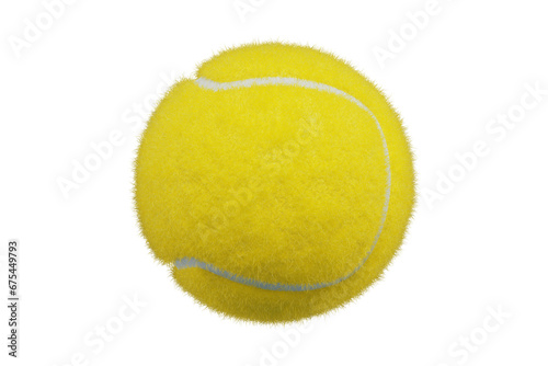 Tennis ball isolated on a white background. Close up 3d rendering